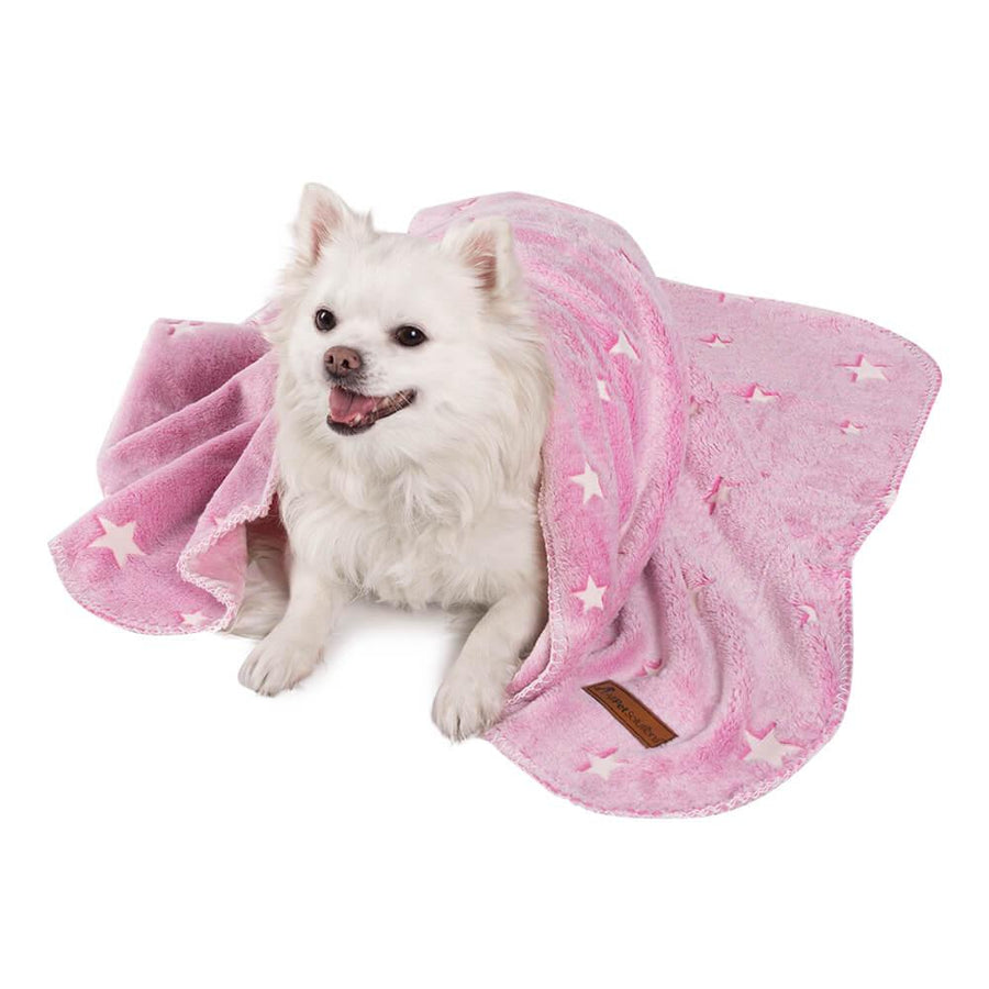 AllPetSolutions Glow in The Dark Fleece Cat & Dog Blanket, Pink - All Pet Solutions