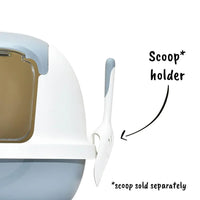AllPetSolutions grey lidded litter box in a home setting