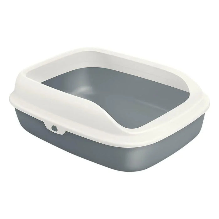 Grey Cat Litter Tray with Rim - S/L