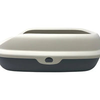 AllPetSolutions grey cat litter trays stacked for storage