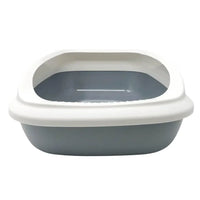 AllPetSolutions grey rimmed litter tray size comparison, small and large