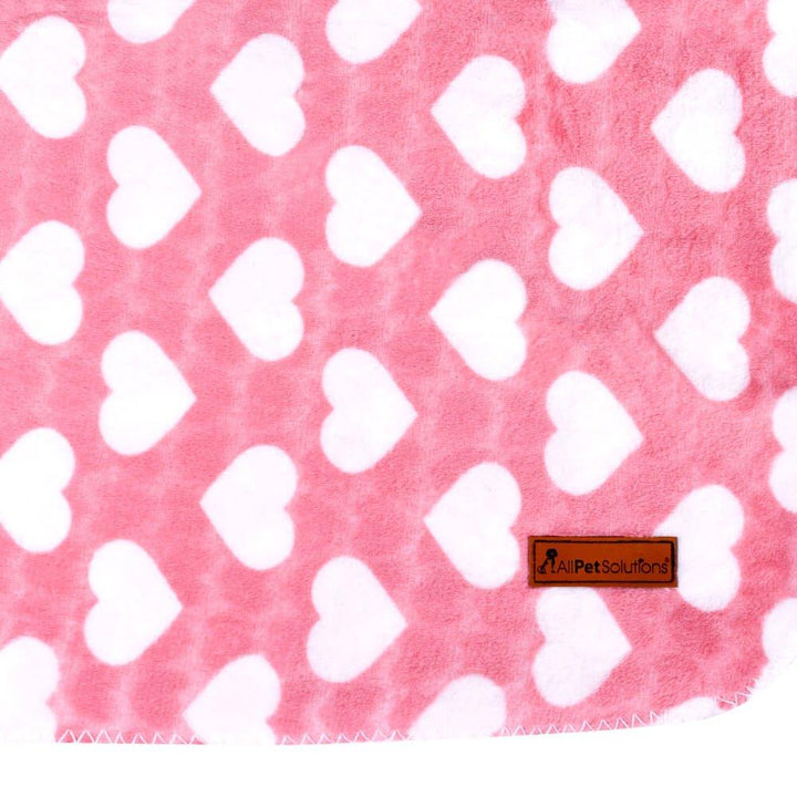 AllPetSolutions Hearts Print Fleece Cat & Dog Blanket, Coral - All Pet Solutions