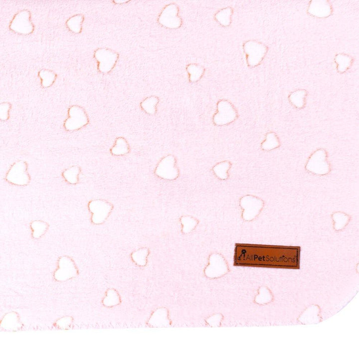 AllPetSolutions Hearts Print Fleece Cat & Dog Blanket, Pink - All Pet Solutions