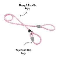 AllPetSolutions pink reflective slip lead sliding loop detail