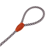 AllPetSolutions black and white rope lead coiled to show its 120cm length