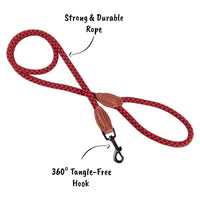 AllPetSolutions black and red rope lead handle loop detail