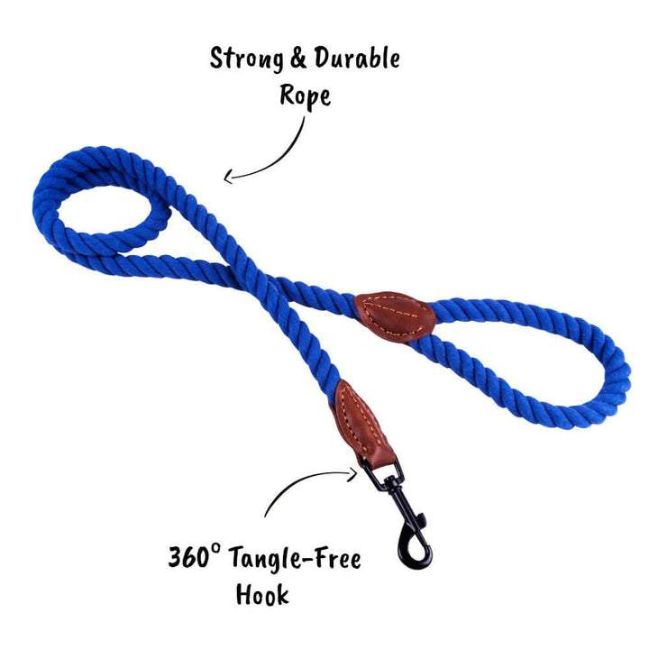 AllPetSolutions Rope Dog Lead, Blue, 120cm - All Pet Solutions