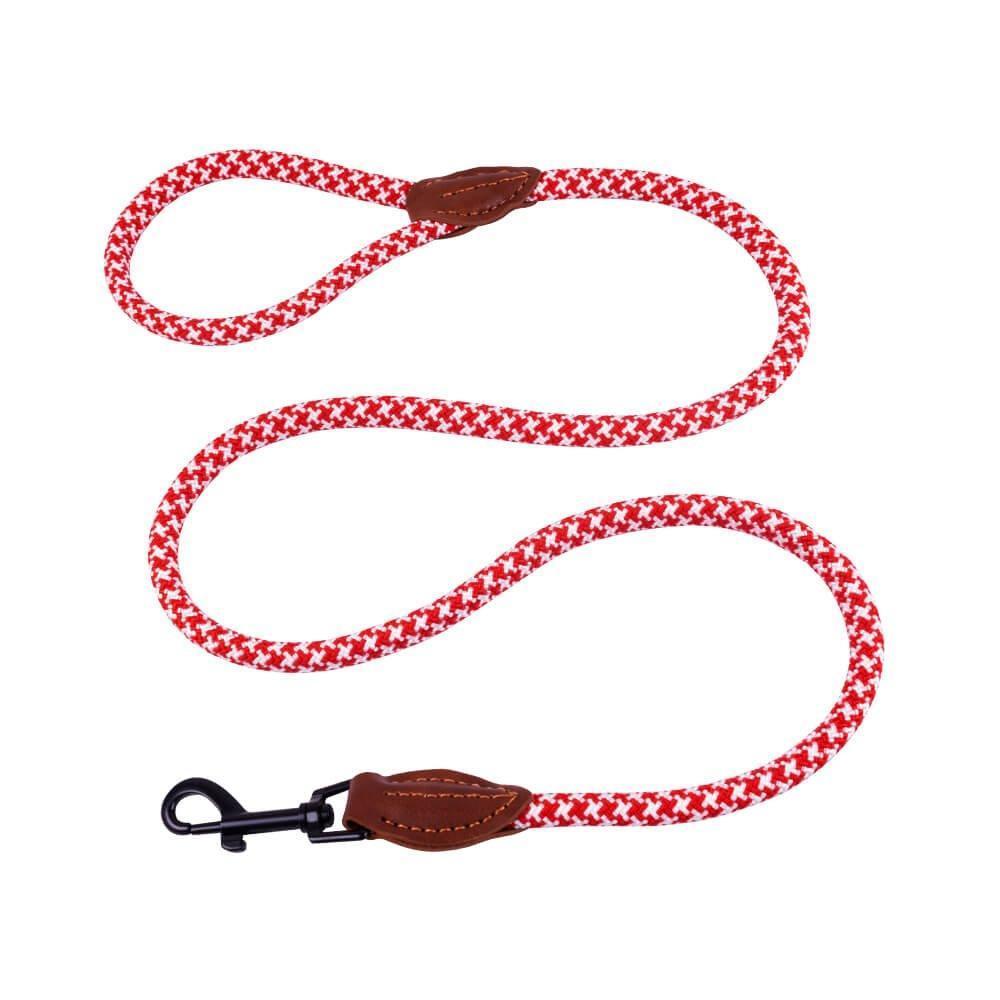 AllPetSolutions white and red rope dog lead, 120cm