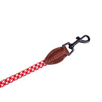 AllPetSolutions white and red rope lead coiled to show its 120cm length