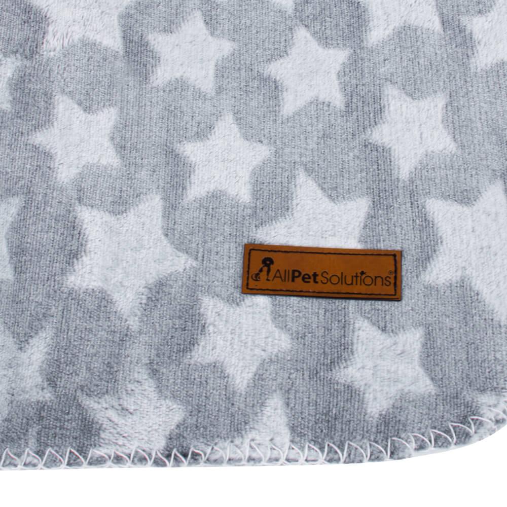 AllPetSolutions Star Print Fleece Cat & Dog Blanket, Grey - All Pet Solutions