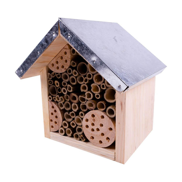 AllPetSolutions Wooden Bee House with Metal Roof - All Pet Solutions