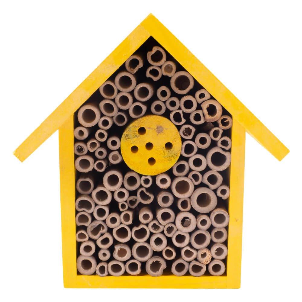 AllPetSolutions Wooden Bee House, Yellow - All Pet Solutions