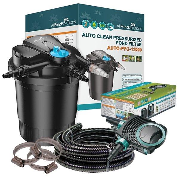 AllPondSolutions 12000L Pressurised Pond Filter Kit AUTO-PFC-12000-KIT - All Pet Solutions