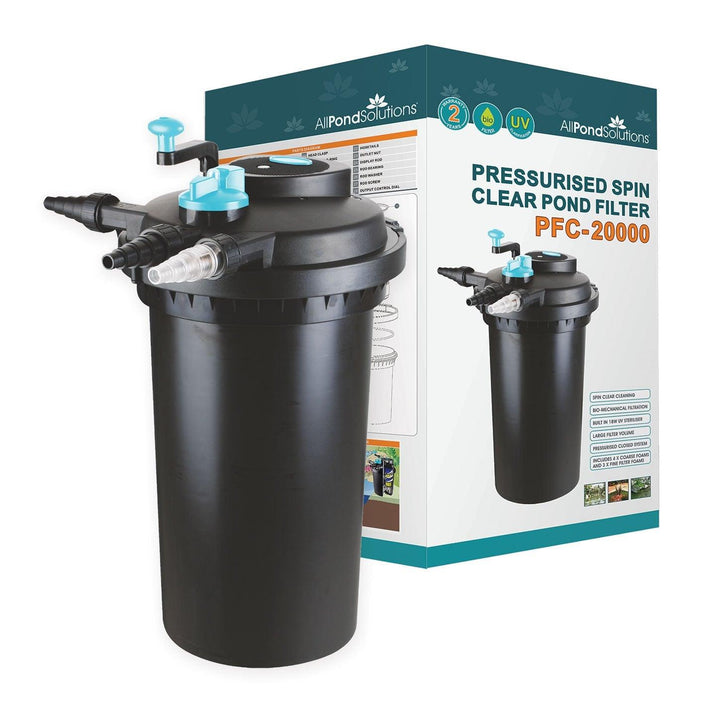 AllPondSolutions 20000L Pressurised Pond Filter 18w UV Easy Clean PFC-20000 - All Pet Solutions