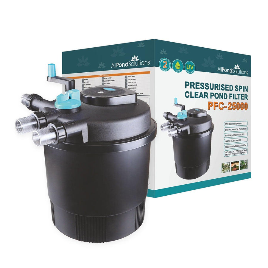 AllPondSolutions 25000L Pressurised Pond Filter 36w UV Easy Clean PFC-25000 - All Pet Solutions