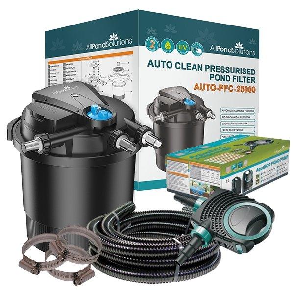 AllPondSolutions 25000L Pressurised Pond Filter Kit AUTO-PFC-25000-KIT - All Pet Solutions