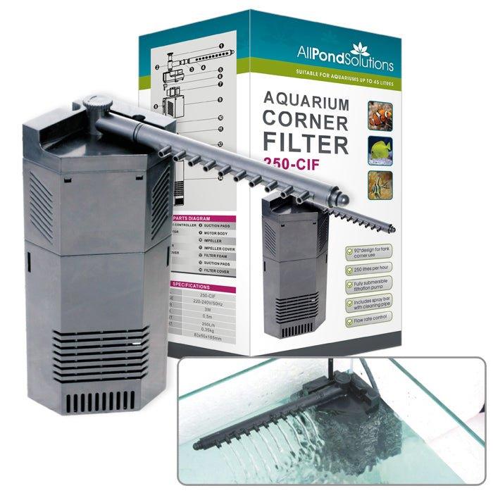 AllPondSolutions 250L/H Aquarium Internal Corner Filter 250-CIF - All Pet Solutions
