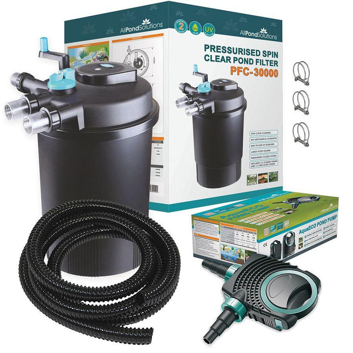 AllPondSolutions 30000L Pressurised Pond Filter PFC-30000-KIT 12000L/H Pump - All Pet Solutions