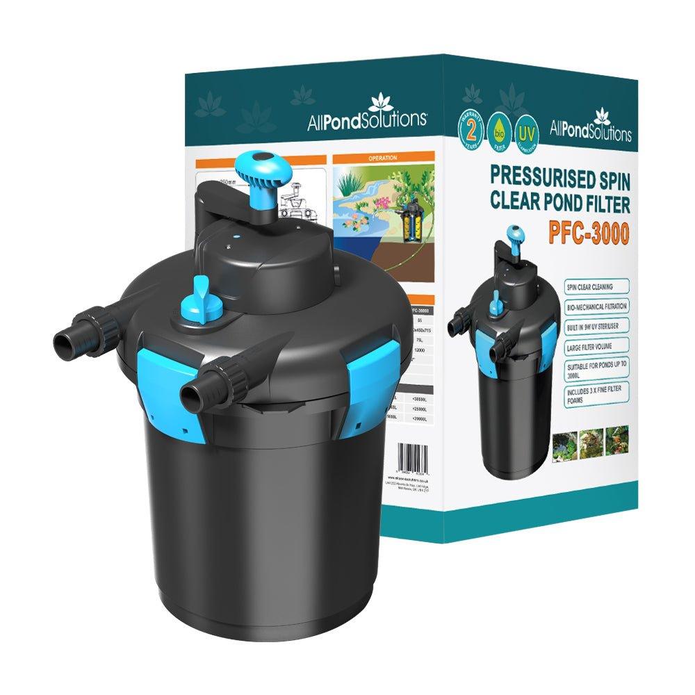 AllPondSolutions 3000L Pressurised Pond Filter 9w UV Easy Clean PFC-3000 - All Pet Solutions