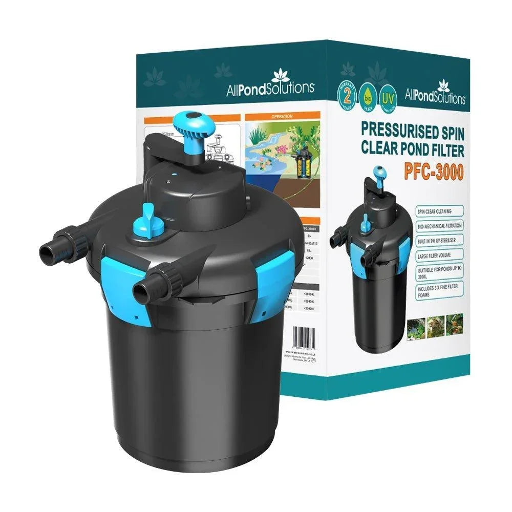 AllPetSolutions PFC-3000 3000L pressurised pond filter with 9w UV