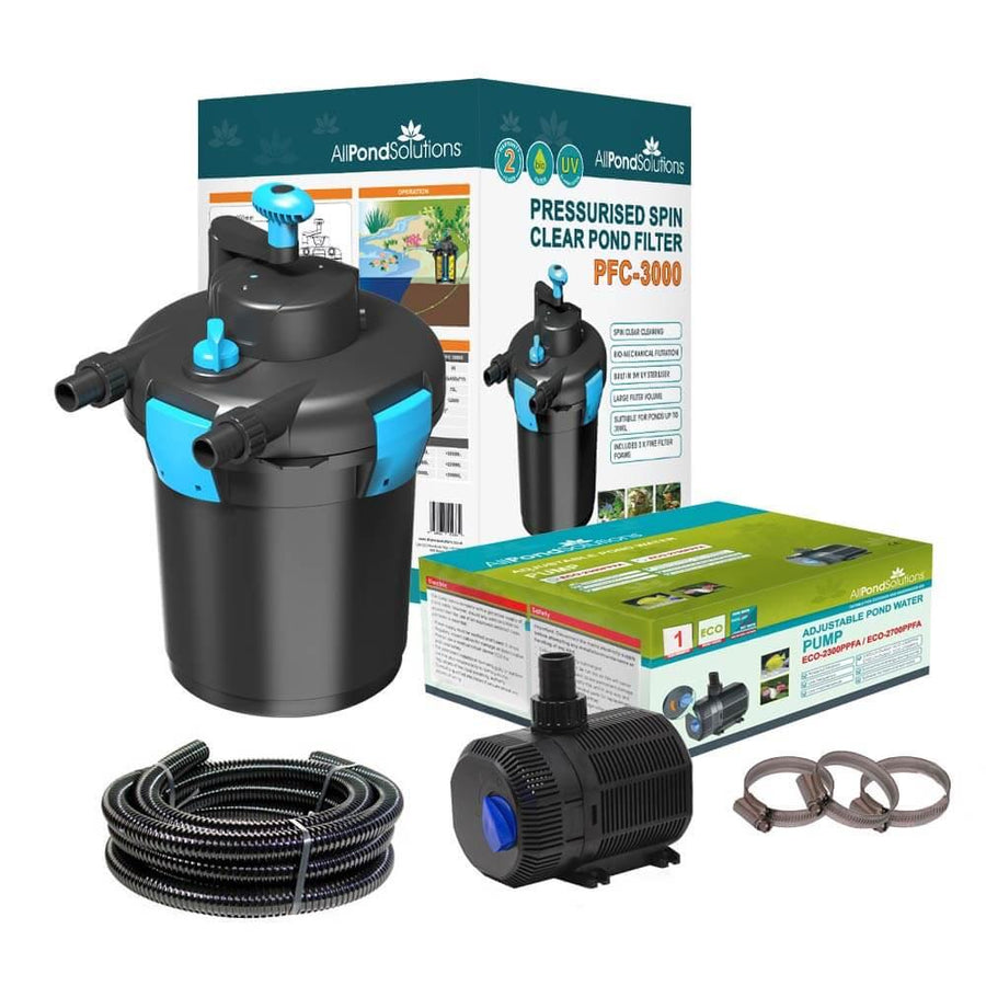 AllPondSolutions 3000L Pressurised Pond Filter Easy Clean PFC-3000-KIT - All Pet Solutions