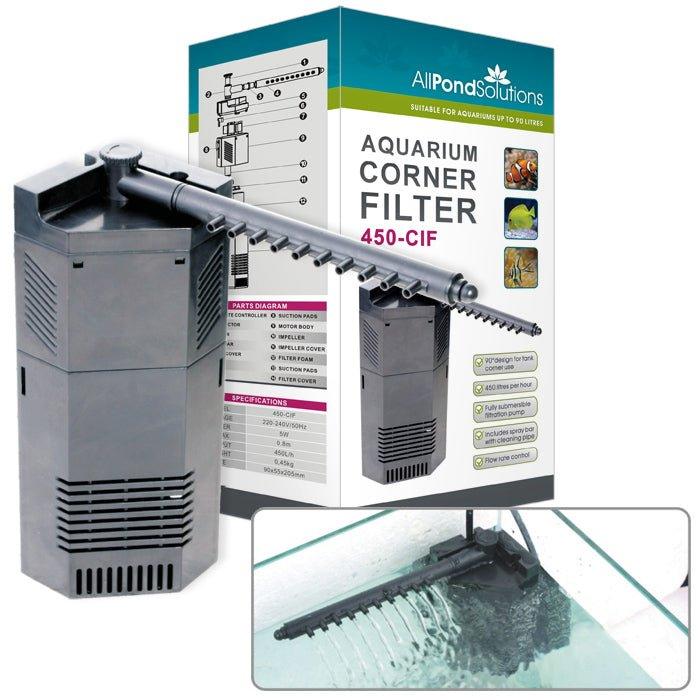 AllPondSolutions 450L/H Aquarium Internal Corner Filter 450-CIF - All Pet Solutions
