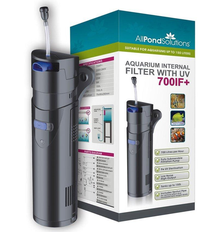 AllPondSolutions 700L/H Aquarium Internal Filter with 9w UV 700IF+ - All Pet Solutions