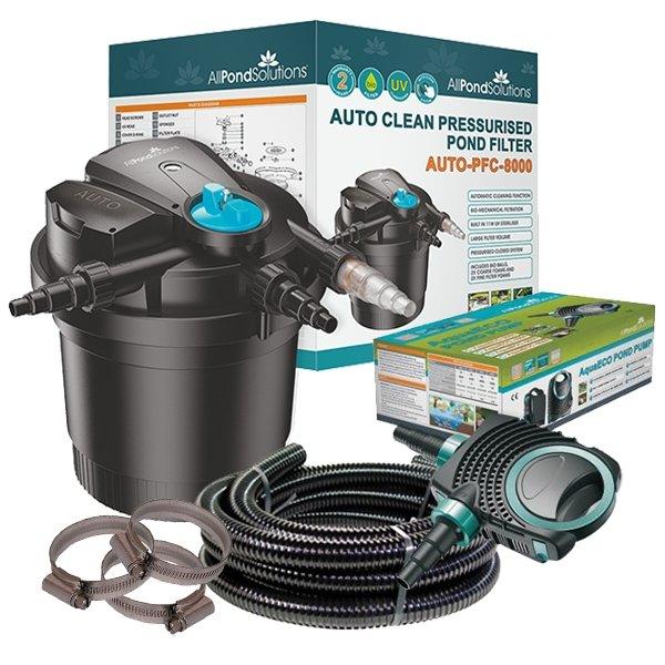 AllPondSolutions 8000L Pressurised Pond Filter Kit AUTO-PFC-8000-KIT - All Pet Solutions