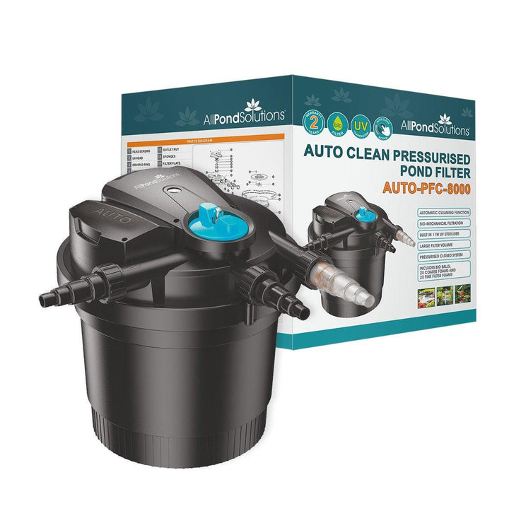 AllPondSolutions Auto Cleaning Pressurised Pond Filter AUTO-PFC-8000 - All Pet Solutions