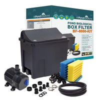AllPetSolutions BF-6000+ small pond filter, pump and 9w UV kit contents