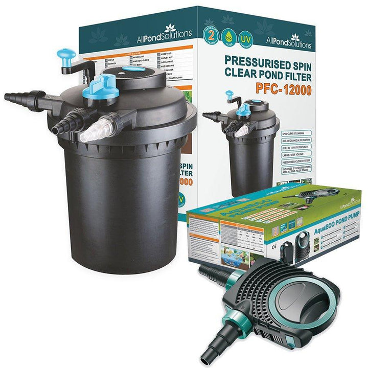 AllPondSolutions Pressurised Pond Filter Kit PFC-12000 & AquaECO-8000 - All Pet Solutions