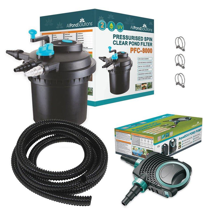 AllPondSolutions Pressurised Pond Filter PFC-8000/ ECO 6000 Pump Complete Kit - All Pet Solutions