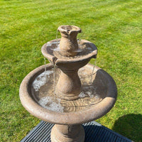 AllPetSolutions 3 tier fountain running with water flowing between bowls