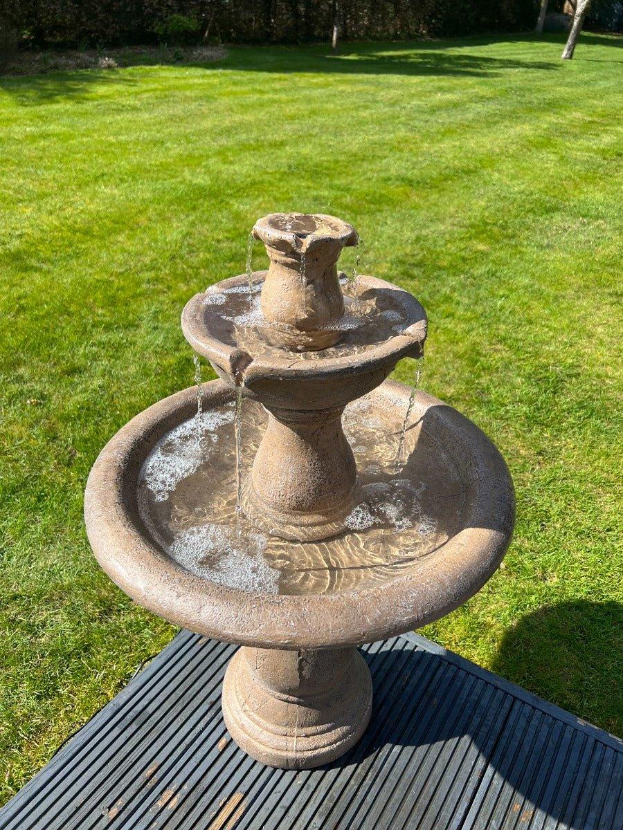 Antique Stone Effect Classic 3 Tier Water Fountain Water with LED light. - All Pet Solutions