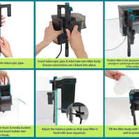 AllPetSolutions 800 L/H hang on filter running with UV lit