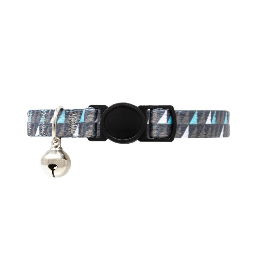 Blue and Grey Geometric Cat Collar with Safety Release Buckle - All Pet Solutions