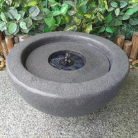 AllPetSolutions dark grey bowl stone feature with its solar panel