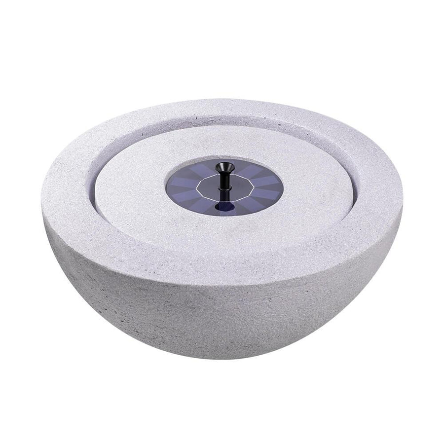 Bowl Stone Solar Water Feature - Light Grey - All Pet Solutions