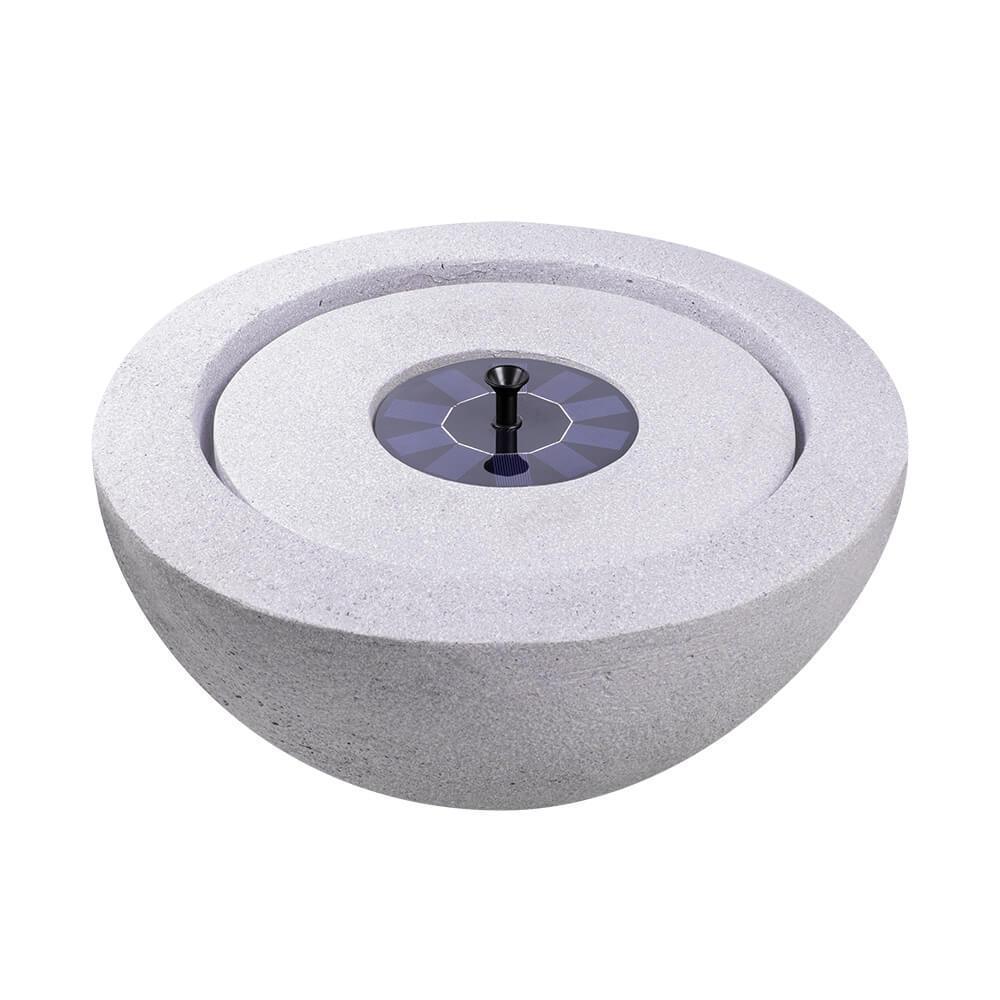 AllPetSolutions bowl stone solar water feature in light grey