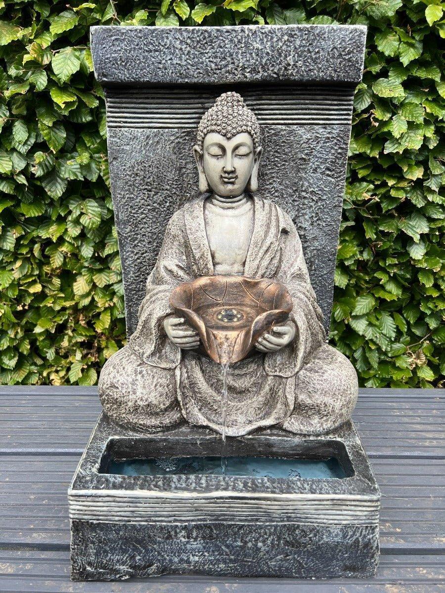 AllPetSolutions Buddha water feature with LED light and solar panel