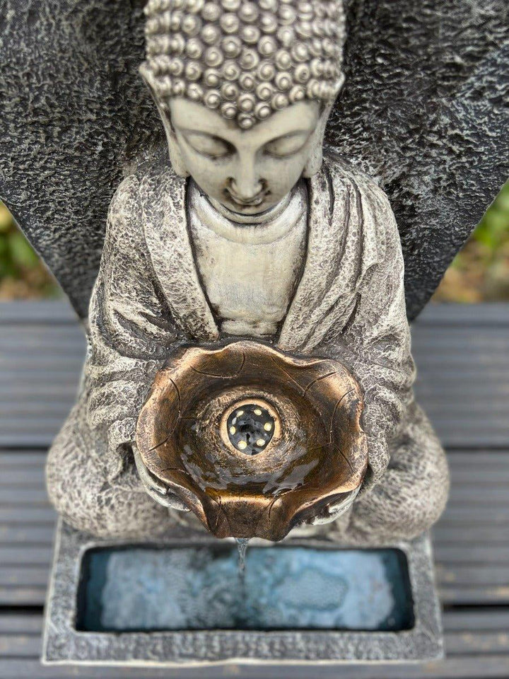 Buddha Water Feature with LED Light - Solar Panel 30x 32x51.5cm - All Pet Solutions