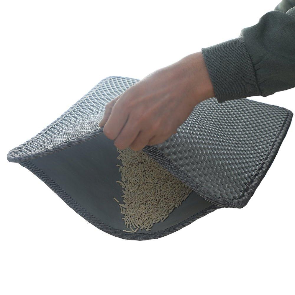Cat Litter Mat Catcher - Grey Honeycomb Double Layer Design - S / L - All Pet Solutions