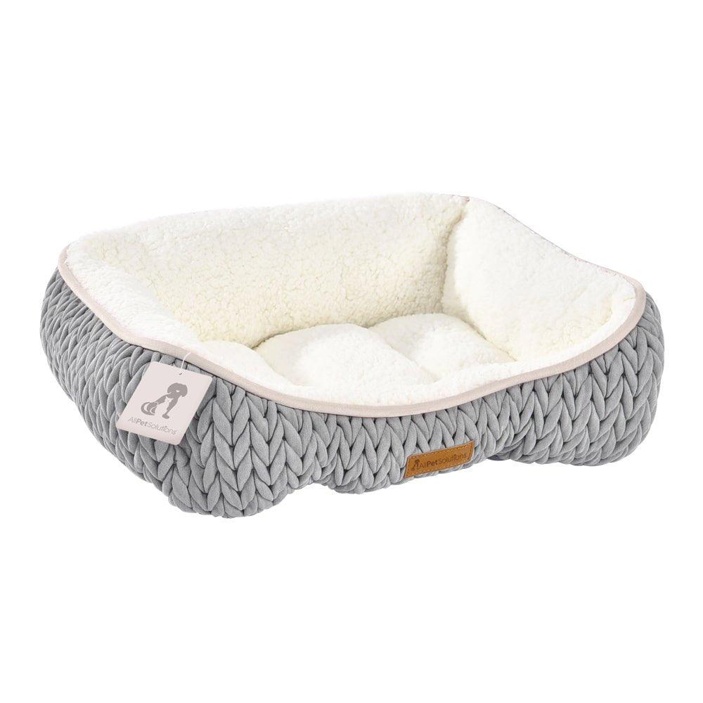 Charlie - Grey Chunky Knit Design Dog Bed - Size S/M/L - All Pet Solutions