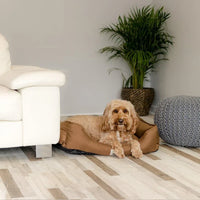 AllPetSolutions Dexter brown waterproof dog bed side profile