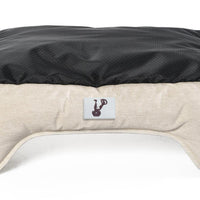 AllPetSolutions Dexter cream waterproof dog bed shown with its dimensions