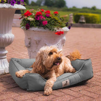 AllPetSolutions Dexter grey waterproof dog bed viewed from above