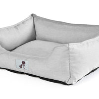AllPetSolutions Dexter light grey dog bed size comparison small to large
