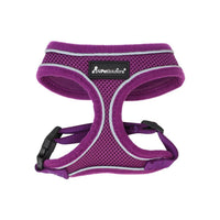 AllPetSolutions purple dog harness laid flat showing its shape