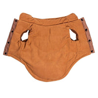 AllPetSolutions brown dog puffer jacket lining detail