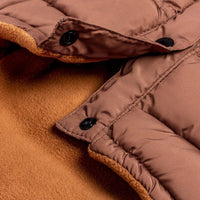 AllPetSolutions brown dog puffer jacket shown from the side